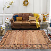 handmade Modern Gabbeh Beige Rust Hand Knotted RECTANGLE 100% WOOL area rug 6  x 9